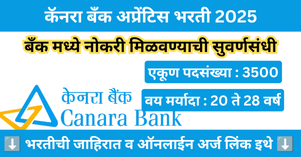 Canara Bank Apprentice Bharti 2025