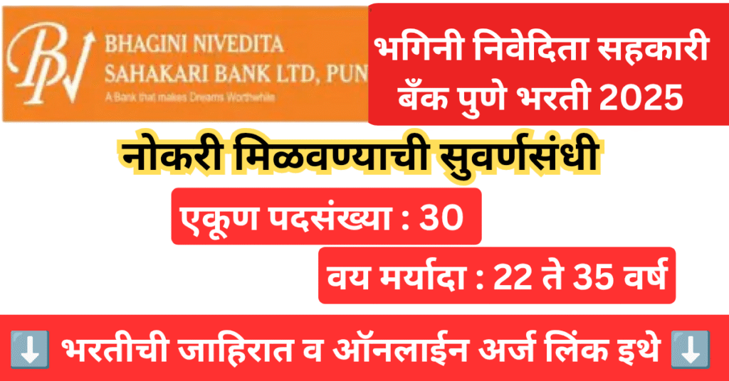 Bhagini Nivedita Sahakari Bank Bharti 2025