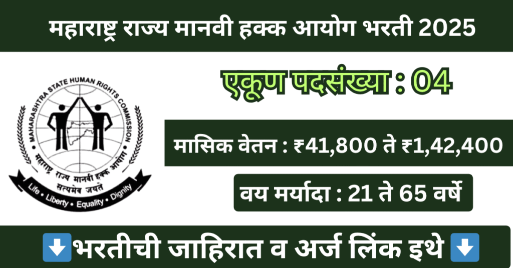 Maharashtra Human Rights Commission Bharti 2025 