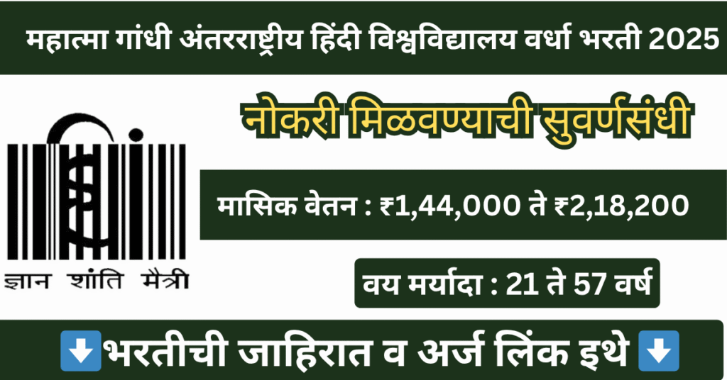 Hindi Vishwavidyalaya Wardha Bharti 2025