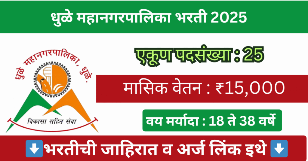Dhule Mahanagarpalika Bharti 2025 