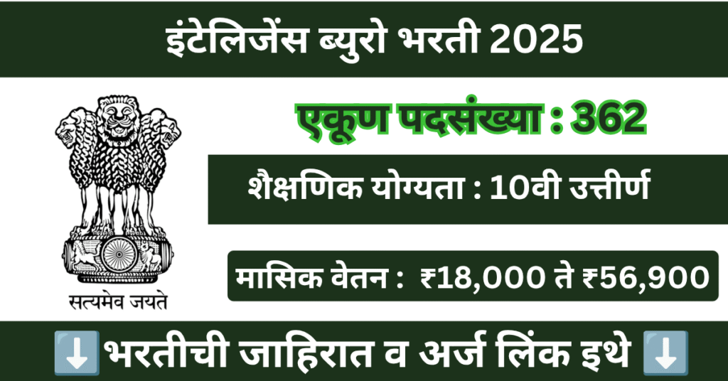Intelligence Bureau MTS Bharti 2025