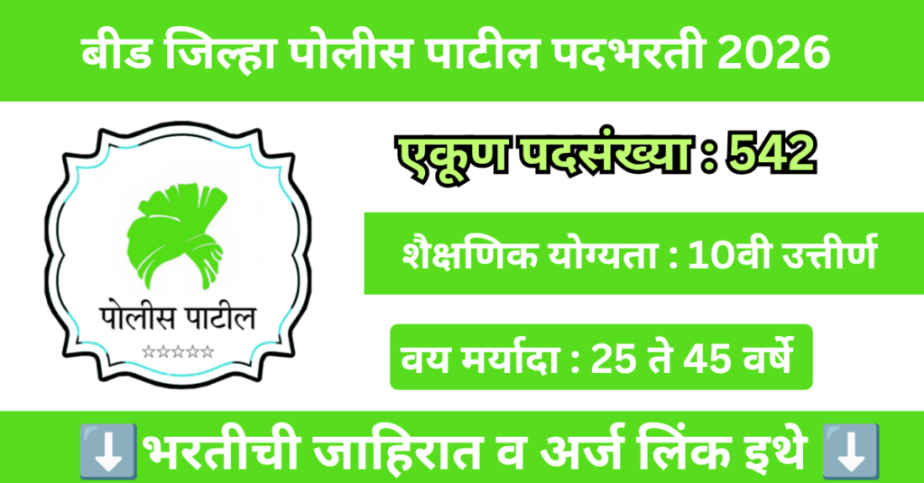 Beed Police Patil Bharti 2026