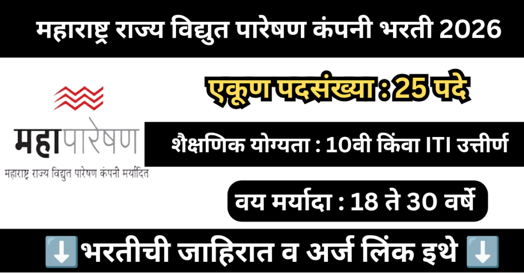 Mahapareshan Pune Bharti 2026 