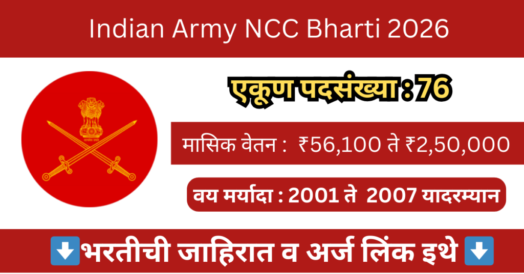 Indian Army NCC Bharti 2026
