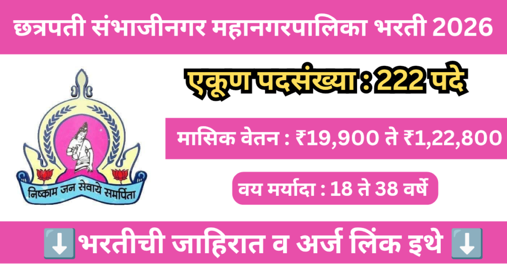 Chhatrapati Sambhajinagar Mahanagarpalika Bharti 2026