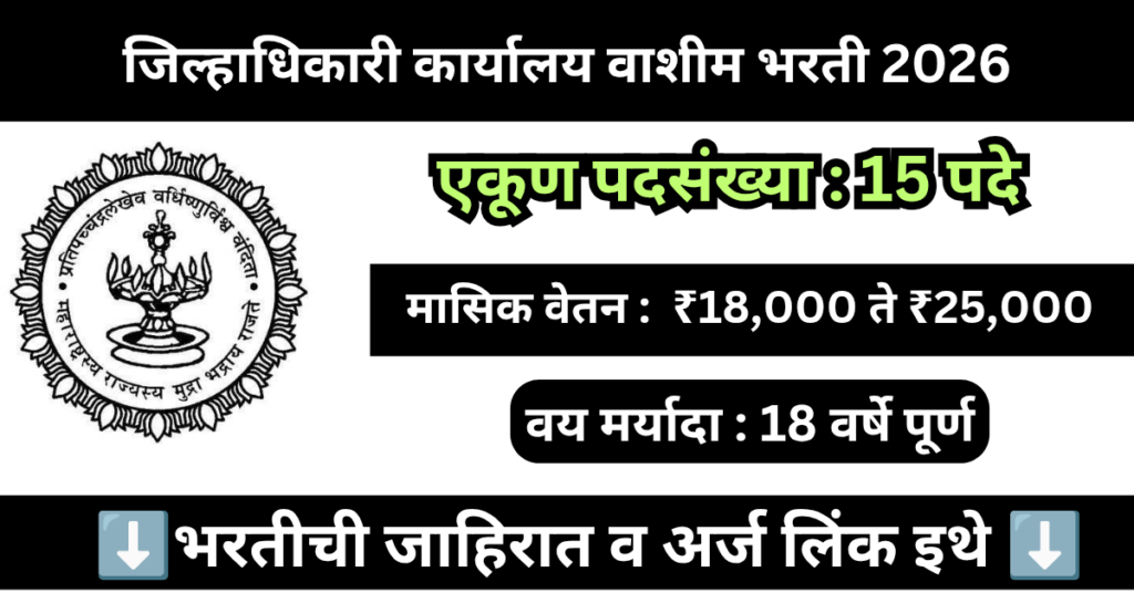 Jilhadhikari Karyalay Washim Bharti 2026 