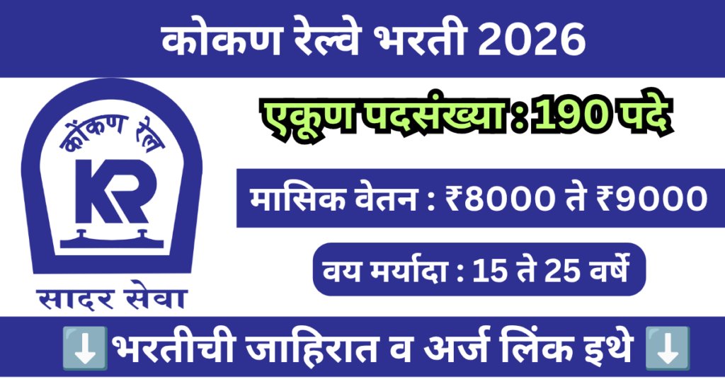 Konkan Railway Bharti 2026