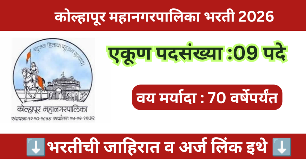 Kolhapur Mahanagarpalika Bharti 2026
