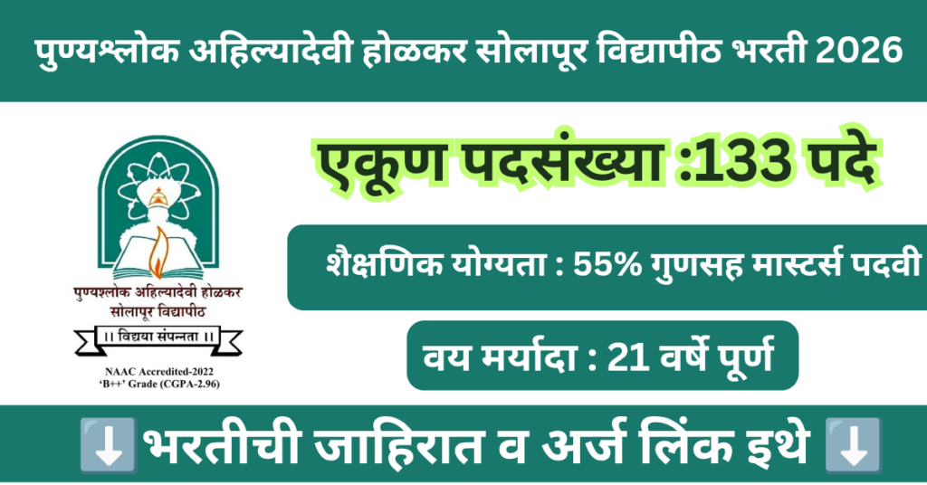 Solapur University Bharti 2026