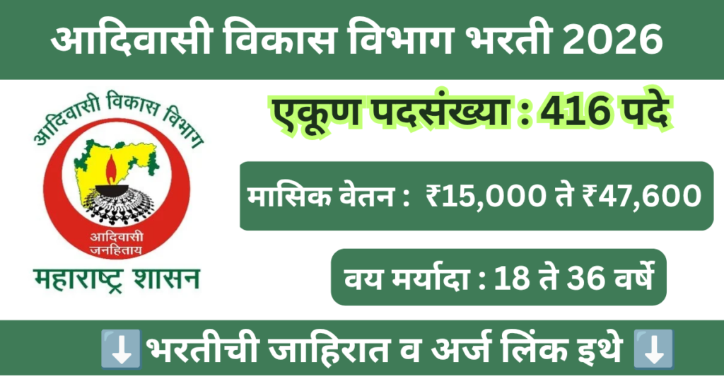 Adivasi Vikas Vibhag Nashik Bharti 2026